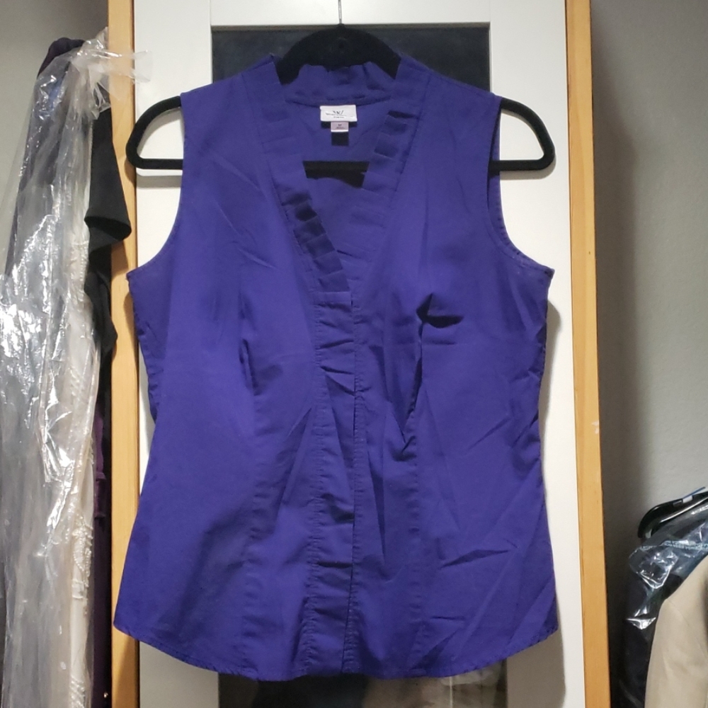 Worthington Stretch Purple button down sleeveless